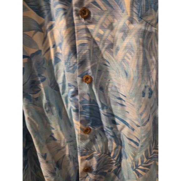 Tommy Bahama Floral Hawaiian Shirt Size 3XLT 100% Silk Blue - Picture 5 of 9